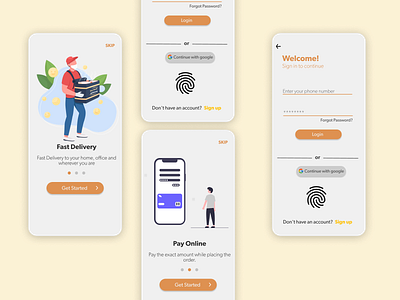 Food Delivery Onboarding screen app figma figmadesign food app food app ui food illustration illustration login design login screen onboarding onboarding screen onboarding ui ui uidesign