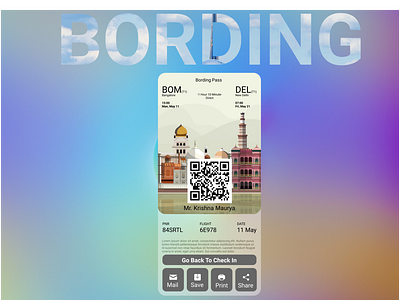 DailyUI##024  Boarding Pass