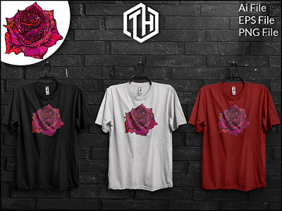 Rose Zentangle T-Shirt Design