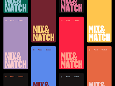 MIX&MATCH - Colors layout 3d animation app branding design graphic design icon illustration logo motion graphics ui ux vector