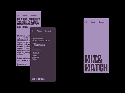 MIX&MATCH - Mobile layout