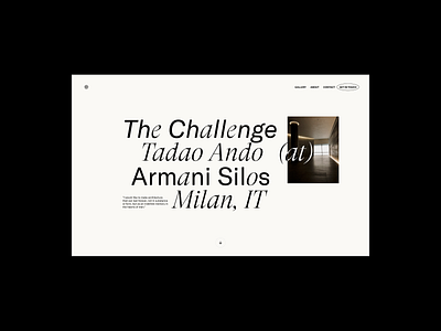 'The Challenge' by Tadao Ando at Armani Silos / Visual & Layout