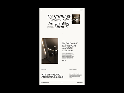 'The Challenge' by Tadao Ando at Armani Silos / Visual & Layout 3d animation app art artist brand branding design designsystem graphic design icon illustration logo minimal motion graphics typography ui user experience ux vector