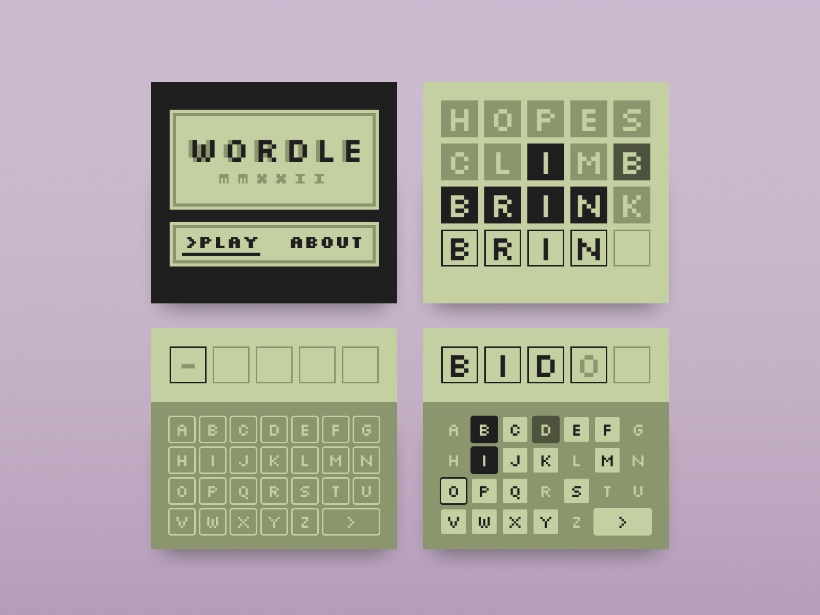 WORDLE - gameboy UI kit by DAMIÁN FLORES