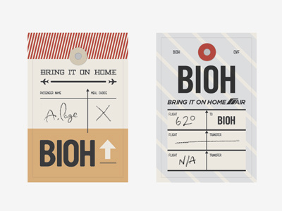BIOH Business Cards boarding business cards plane travel