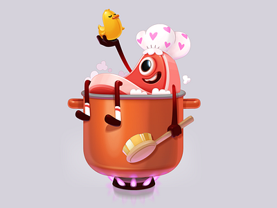 Never leave your steak unattended! part 3 character cute funny game illustration toy