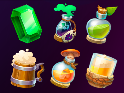 Icons beer color drinks emerald games icon potion