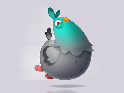 Kurlyk / Курлык bird character cute funny game gray illustration pigeon speed toy
