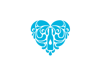 Injoy Water injoy enjoy water faces blue drop joy eyes heart bottle splash fun logo shape negative space alex wende logos drops mark identity symbol branding alexander wende alexwende logodesign