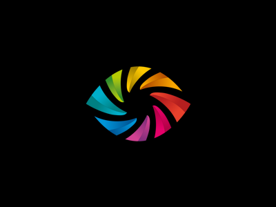 BlenderGuru alexwende colorful eye guru logo logodesign mark negative space symbol