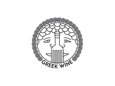 Greek Wine alex alexander wende alexwende bottle face grapes greek logodesign pattern wende wine