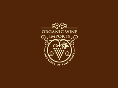 Organic Wine Imports alex alexander wende alexwende branding crest drop floral food grape lines logo logodesign monogram organic vine wende wine