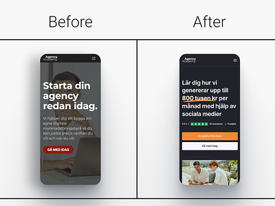Agency Academy - Before / After