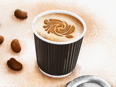 Paper Coffee Cup art brown coffee coffee cup coffee shop cup design illustration illustrator ipad pro iran iranian latte love milk persian procreate