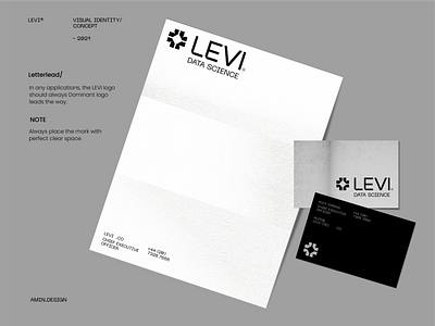LEVI® Data science - visual identity black business card data science envelope grid ink iran leyout logo mark paper persian print texture typegraphy visual identity