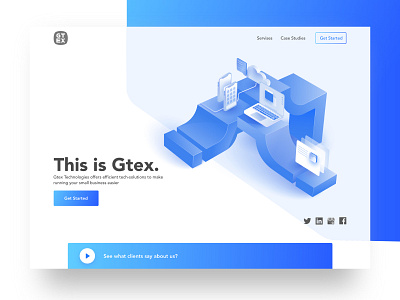 Gtex! design icons illustration illustrator iran isometric isometric design it services landing design landing page userinterface website