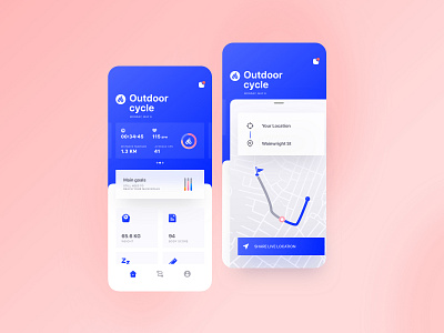 Fitness Activity Tracker - mobile app activity blue calory cycle design diet fitness fitness app health healthy iran location mobile mobile ui tracker ui userinterface ux uxui weight