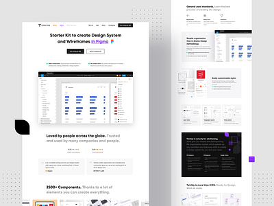 Tetrisly for Figma - Landing page clean component library design figma landing page minimal modern sketch ui ui kit ux website