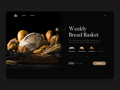 Weekly Bread Basket - Subscription bakery branding bread buy ecommerce page product shop subscription
