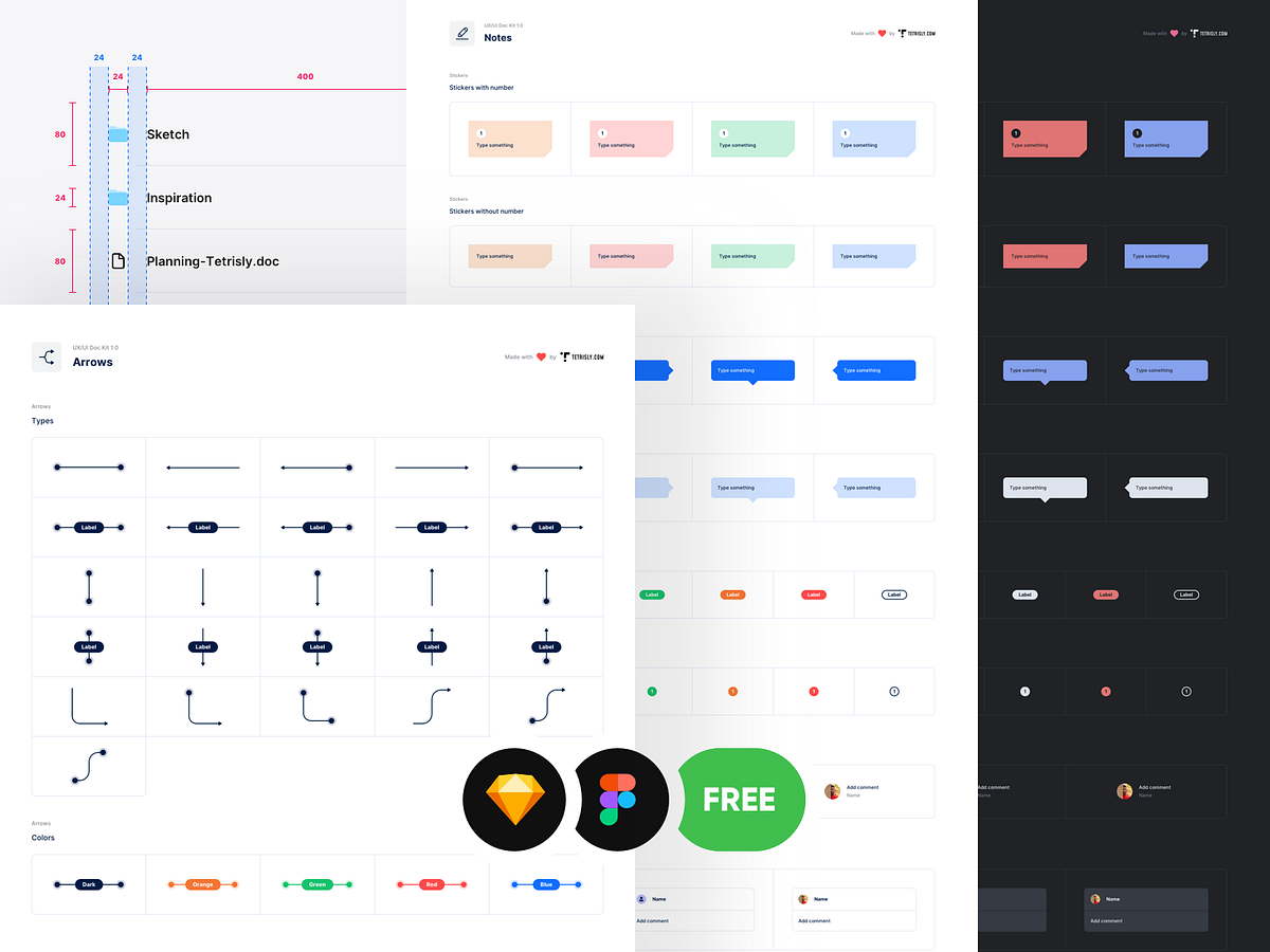 Free Uxui Doc Kit For Sketch And Figma By Patryk Ilnicki On Dribbble