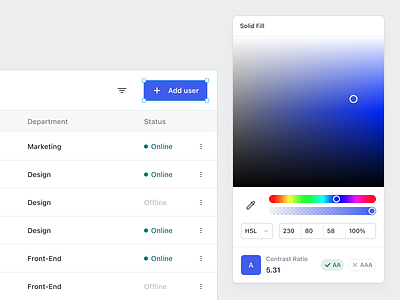 Color Picker with Contrast Ratio