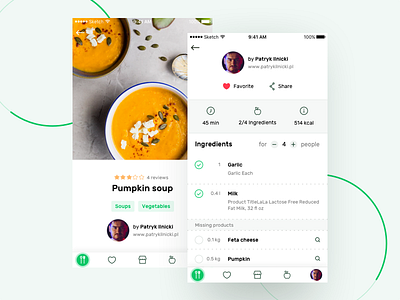 Recipe App - Recipe Details app dish food ios menu mobile. ui recipe recipes ux