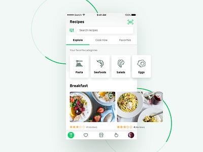 Recipe App - Explore recipes app dish food ios menu mobile recipe recipes ui ux