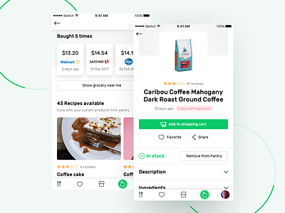 Recipe App - Product page app dish food ios menu mobile product product page recipe recipes ui ux