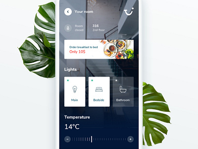 TUI Holiday - Concept App - Smart room app concept holiday hotel iphone x room smarthome. smart home trip ui ux