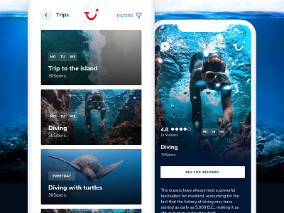 TUI Holiday - Concept App - Nearby attractions app attraction attractions concept event events holiday hotel iphone x trip ui ux