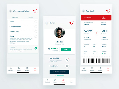 TUI Holiday - Concept App - Other features app concept contact holiday hotel iphone x list ticket todo trip ui ux