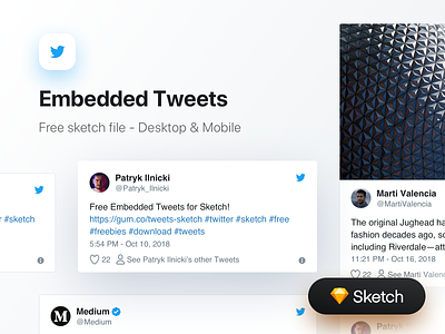 [FREE] Embedded Tweets for Sketch embedded free free sketch freebie freebie sketch sketch tweet twitter