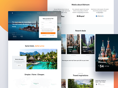 Bidroom - Landing Page blog homepage hotel landing page ui uidesign ux uxdesign website