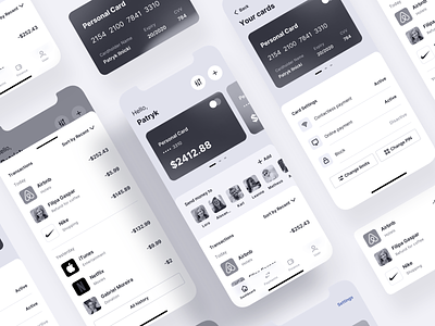 Mobile Banking App - Tetrisly bank bank app banking card clean component component library credit card dashboad finance ios menu mobile mobile ui uiux ux uxdesign wireframe wireframe kit