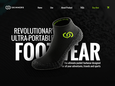 Skinners - Revolutionary Ultraportable Footwear kickstarter project random design skinners ui web website