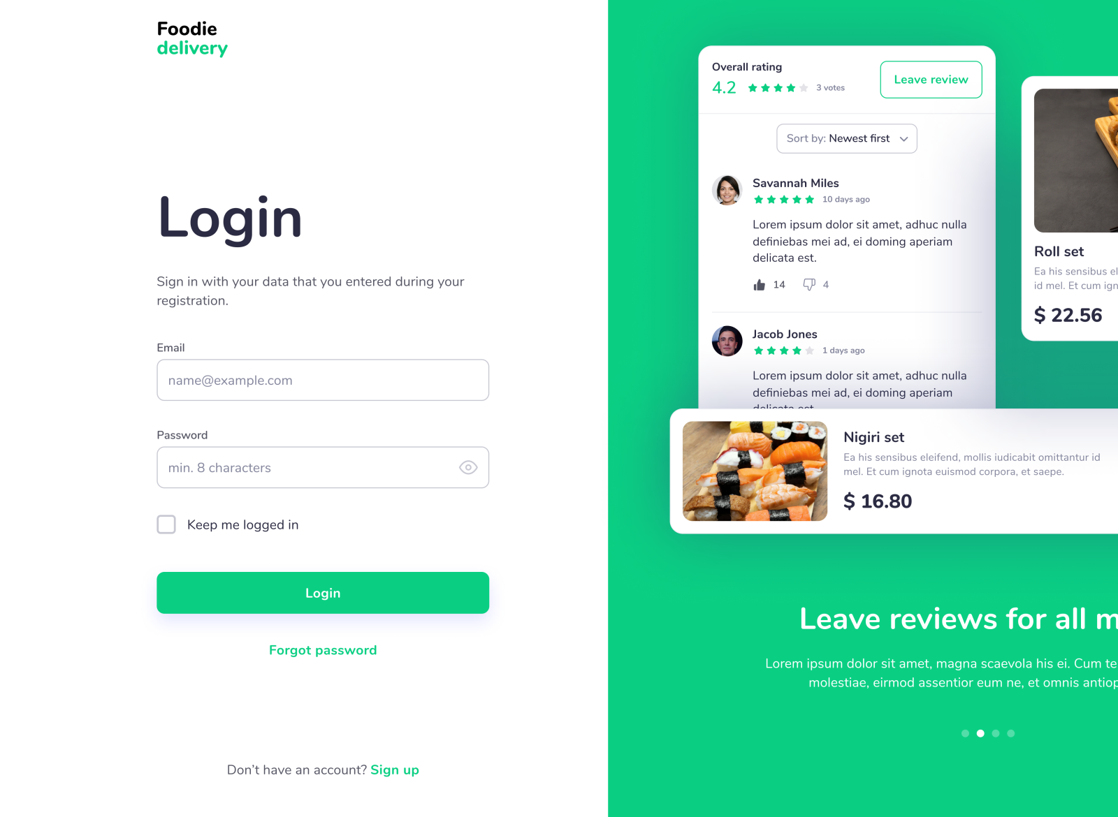 Foodie delivery login ui design by Labib Khan on Dribbble