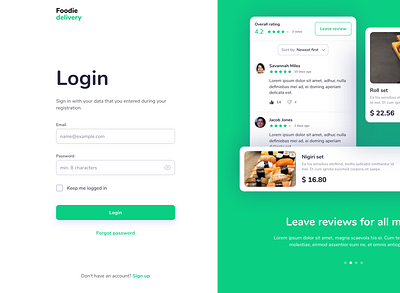 Foodie delivery login ui design app branding design graphic design ui ux