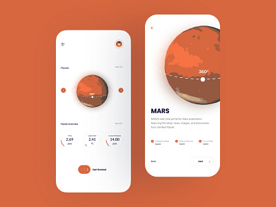 Mars Mission – Concept App UI 3d app branding design graphic design illustration mars mission planets space ui