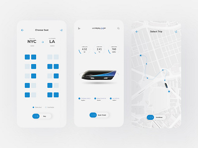 HYPERLOOP – Concept App UI app branding design graphic design hyperloop transportation ui