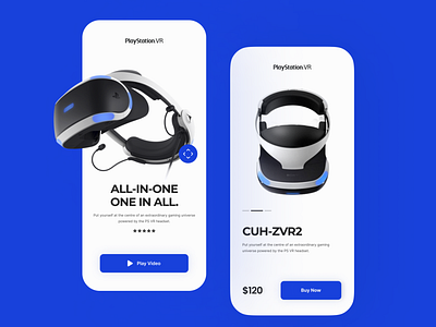 PS VR – Concept App UI app blue branding design graphic design playstation ps ui vr