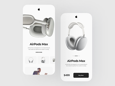 AirPods Max – Concept App UI airpods app apple branding design graphic design headphones max ui ux