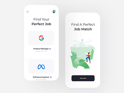 Job Finder App 3d app branding design finder graphic design illustration job ui