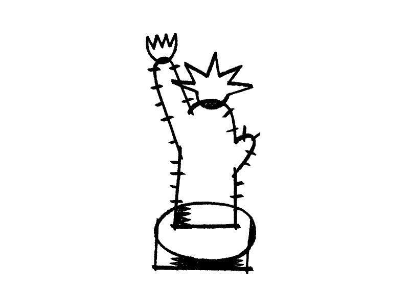 Prickly animated animation black and white comic draw drawing editorial gif gif animated gif animation graphic hand drawn illustration inktober inktober 2018 liberty photoshop prickly spot illustration statue of liberty