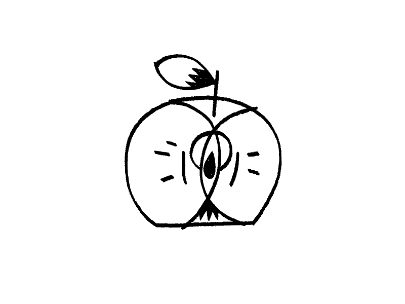 A slice of Heaven animated apple black and white comic doodle draw drawing editorial gif gif animated graphic hand drawn illustration inktober inktober 2018 line art photoshop spot illustration vagina woman