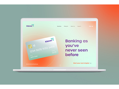 Klaver bank - homepage branding color design uxui design web design website theme
