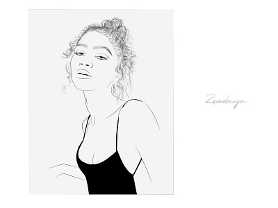 Zendaya actress avengers background design graphic design illustration illustrator lineart lines love spiderman woman zendaya