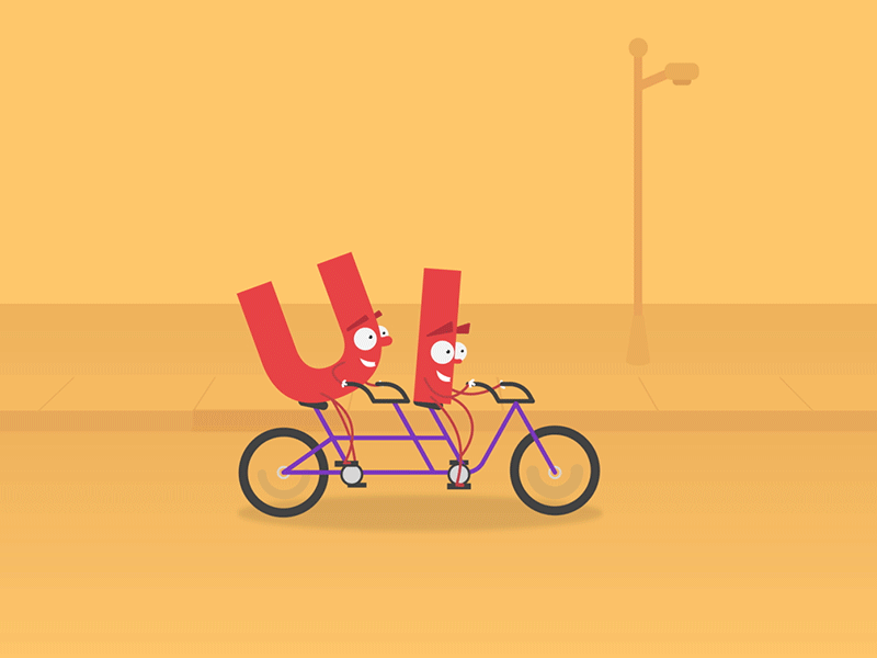 Tandem Bike Loop animation character design motion graphics rubberhose small groups
