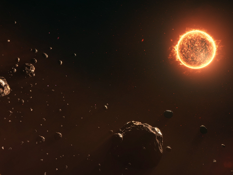 The Great Conductor - Sun and Asteroids space galaxies nativity stars asteroids sun after effects