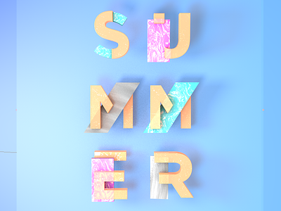 Quick Summer iteration 3d c4d marble series summer