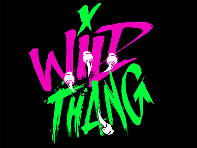 Wild Thang! animal claws green logo pink shirt tank top wild wild thang wild thing